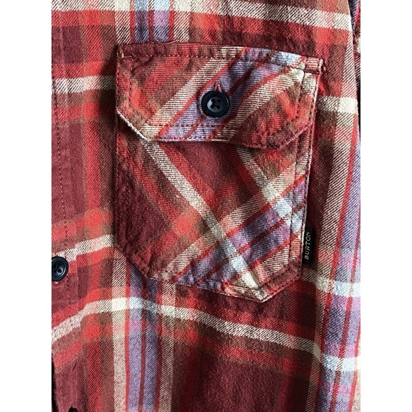 Burton Brighton Durable Goods Flannel Mens Size‎ Small Red Plaid Long Sleeve - Picture 7 of 7